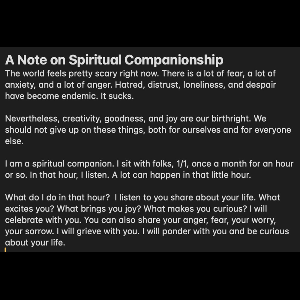 A Note on Spiritual Companionship – PSA